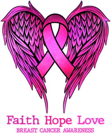 Faith Hope Love Breast Cancer Awareness Galaxy Wings Kids Hoodie